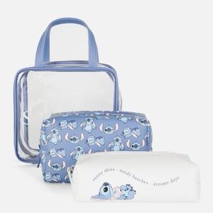 Disney's Stitch Set of Three Makeup Bags Letter M